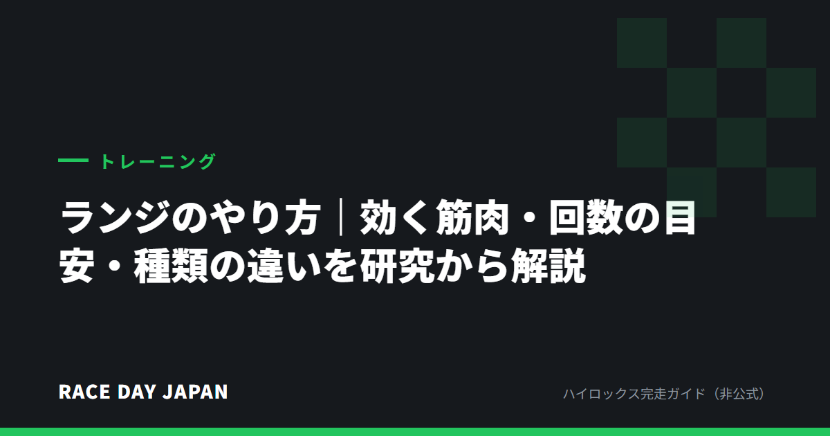 ランジのやり方|効く筋肉・回数の目安・種類の違いを研究から解説